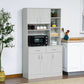 71" Kitchen Hutch Buffet with Storage - Ash White