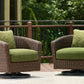 Horizon Hall - Brown / Green - Swivel Lounge With Cushion