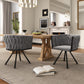 Set of 2 Velvet Dining Chairs with Ergonomic Padded Seat, Metal Legs, Modern Swivel Chairs with Adjustable Feet, 23'' L x 21'' W x 28.5'' H, Gray