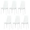 High-Back Upholstered Dining Chairs Set of 6 - White