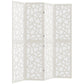 4 Panel Room Divider, 5.6 FT Lightweight Folding Privacy Screen with Geometric Pattern for Living Room, Bedroom, White
