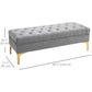 Tufted Upholstered Entryway Shoe Bench - Grey