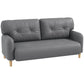 58" 2 Seat Sofa, Modern Love Seats Furniture, Upholstered 2 Seater Couch, Solid Wood Frame, Grey