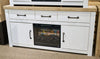 Savonport - XL TV Stand With Fireplace Option - White / Brown