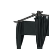 10' x 13' Pergola with Retractable Canopy and Curtains, UPF30+ Sun Shade Shelter for Grill, Garden, Backyard, Deck