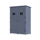 4x1.5ft Wooden Garden Storage Shed, Outdoor Tool Cabinet Organizer with Windows and Double Door, Dark Grey