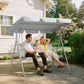 3-Seater Outdoor Swing Chair, Patio Swing, A Frame Porch Swing with Canopy, Garden Hammock Glider Bed, Light Grey