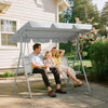 3-Seater Outdoor Swing Chair, Patio Swing, A Frame Porch Swing with Canopy, Garden Hammock Glider Bed, Light Grey