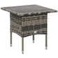 20" Patio Wicker Coffee Table, Outdoor Coffee Table with Plastic Board Underneath the Woven Tabletop for Patio, Garden, Balcony, Mixed Grey