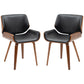 Dining Chairs Set of 2, PU Leather Kitchen Chairs with Upholstered Seats and Solid Wood Legs for Dining Room, Black