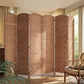 6ft Folding Room Divider, 6 Panel Wall Partition with Wooden Frame for Bedroom, Home Office, Natural