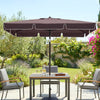 6.5' x 4' Coffee Aluminum Rectangle Patio Umbrella