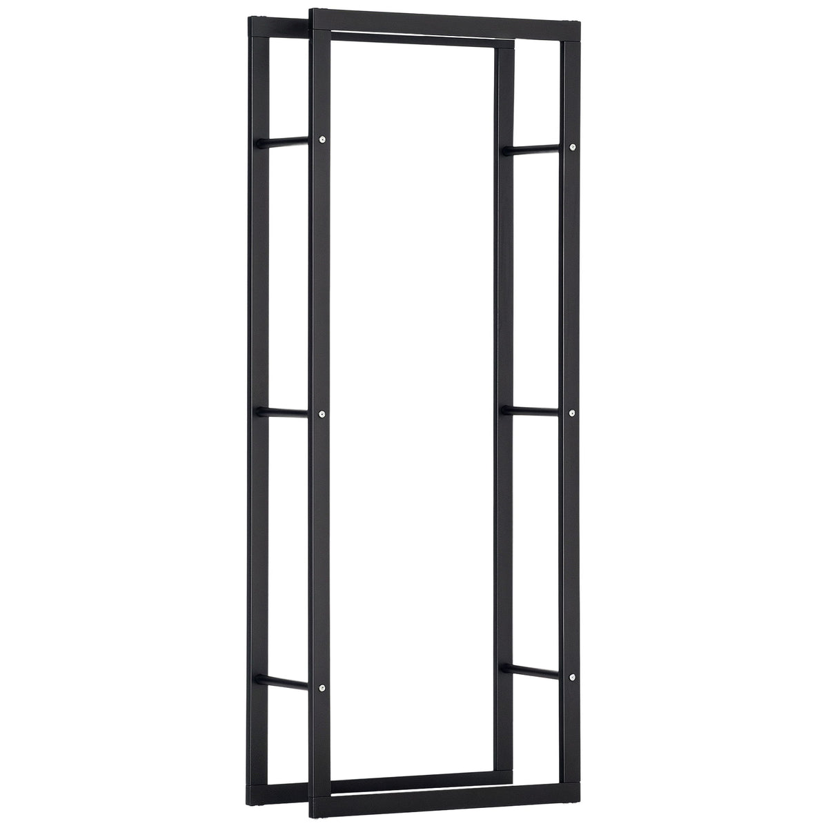 23.6" x 9.8" x 59.1" Firewood Rack Outdoor, Log Holder Fireplace Storage Rack with Handles and 220 lbs. Weight Capacity, Black