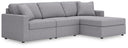 3 Pc. Sectional Sofa With RAF Corner Storage Chaise