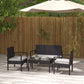4 Pieces Patio Furniture Set with Loveseat Sofa, Armchairs, Glass Table, Outdoor Wicker Conversation Sofa Set, White