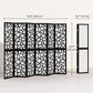 6 Panel Room Divider, 5.6 FT Lightweight Folding Privacy Screen with Geometric Pattern for Living Room, Bedroom, Black