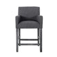 Contemporary Upholstered Counter Stool with Rubberwood Frame, Easy Assembly with Included Tools, 24" L x 23" W x 39.5" H, Charcoal Gray
