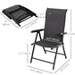 2PCs Outdoor Wicker Folding Chairs with Adjustable Backrest, Grey
