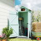 30" x 21" x 71" Garden Storage Shed, Outdoor Tool Utility Storage House with 3 Tier Shelves and Roof, Blue
