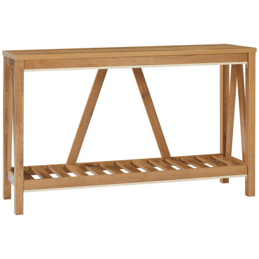 52" Console Table with Storage Shelf - Brown