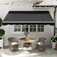 10' x 8' Electric Retractable Awning, UV Protection Sun Shade Shelter w/ Remote Controller for Deck Balcony Yard, Black