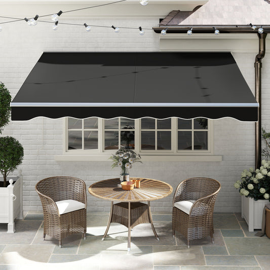10' x 8' Electric Retractable Awning, UV Protection Sun Shade Shelter w/ Remote Controller for Deck Balcony Yard, Black