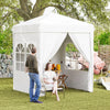 6.7' x 6.7' Pop-Up Canopy Tent with Sidewalls, Height-Adjustable, Carry Bag Included, for Outdoor, Garden, Patio, White