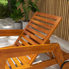 Wood Tanning Lounge Chair with Wheels, 3-Position