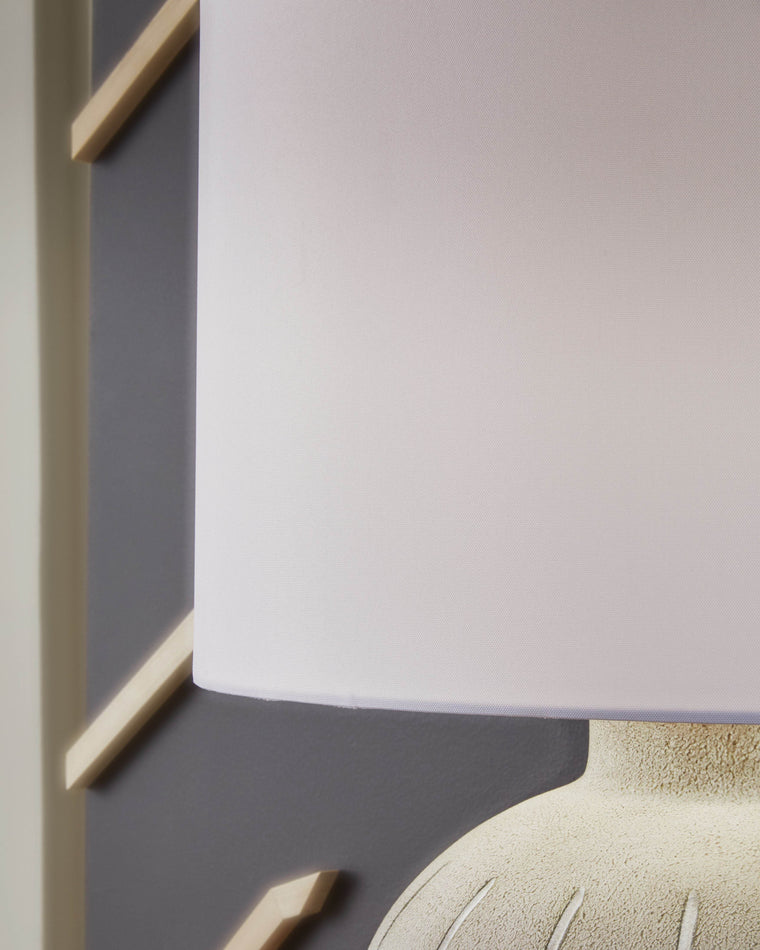 Calbert - Warm Gray - Poly Table Lamp - Forward Furniture