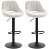 Swivel Counter Height Velvet Bar Stools Set of 2 - Cream