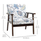 Linen-Feel Cushioned Accent Chair - Multicolored