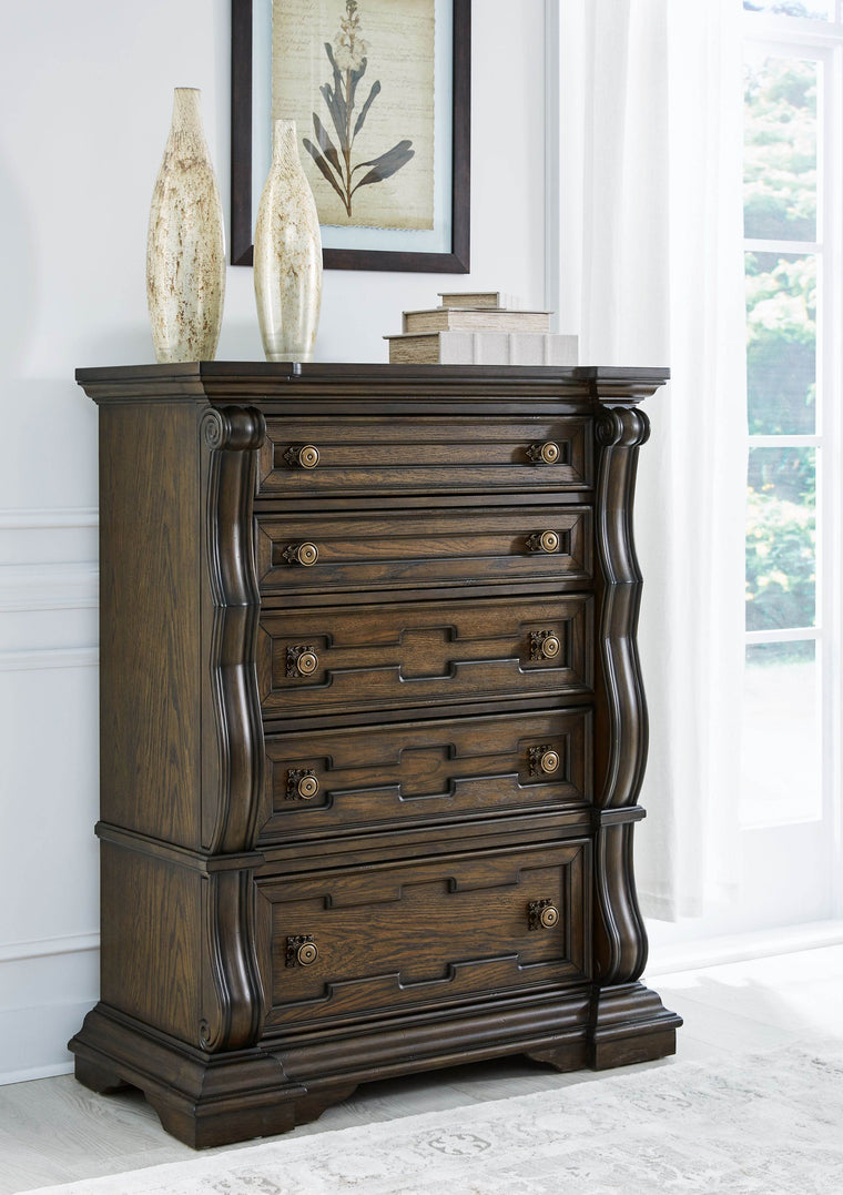 Maylee - Dark Brown - Five Drawer Chest - Forward Furniture