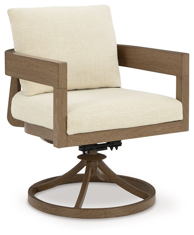 Serene Bay - Swivel Chair With Cushion (Set of 2) - Dark Brown / White