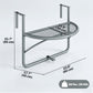 Adjustable Balcony Hanging Railing Table, Metal Mounting Mini Wall Desk Storage Rack, Outdoor Flower Stand Serving Table Half Round, Grey