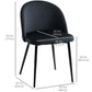 Velvet Mid-Back Dining Chairs Set of 4 - Black