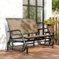 Outdoor Glider Bench, 2 Person Patio Glider Chair, Gliding Outdoor Garden Loveseat Swing Bench with Breathable Mesh Fabric, Steel Frame for Backyard, Porch, Brown