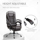 High Back Office Chair PU Leather Executive Office Chair with Retractable Footrest Padded Armrest Coffee