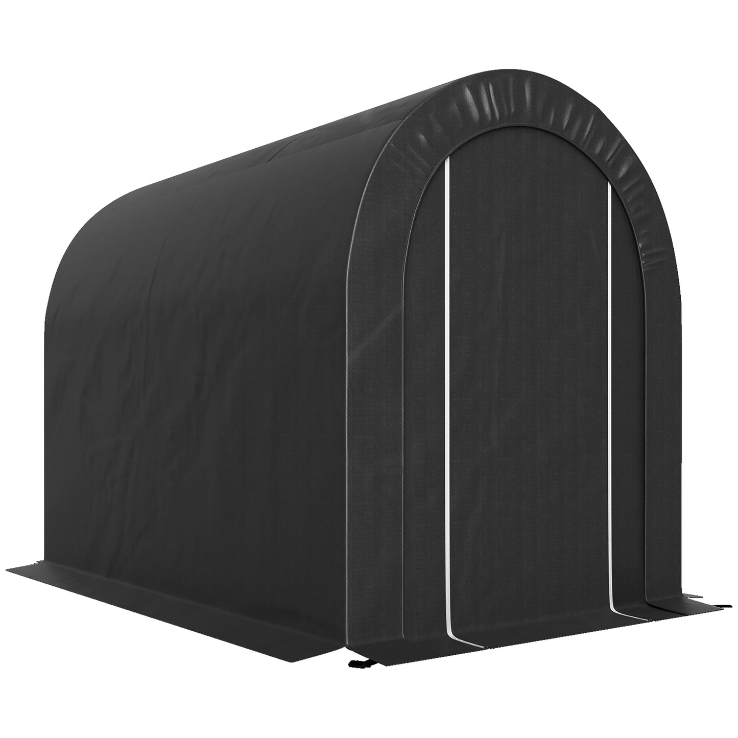 Outdoor Storage Shed, Heavy Duty Galvanized Steel Portable Shed for Bike, Motorcycle, Garden Tools, Black
