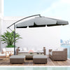 11FT Offset Hanging Patio Umbrella Cantilever Umbrella with Easy Tilt Adjustment, Cross Base and 8 Ribs for Backyard, Poolside, Lawn and Garden, Dark Grey