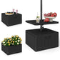 Patio Umbrella Weighted Base with Table Tray, Heavy Duty Umbrella Base with Wheels Handles, 176lbs with Stand Filling, Patio Umbrella Stand Base for Garden Poolside, Black