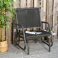Patio Glider Outdoor Glider Chair with Breathable Mesh Seat & Backrest, Armrests and Metal Frame, Black