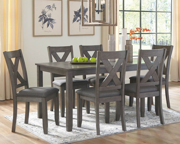 Caitbrook - Gray - RECT DRM Table Set (Set of 7) - Forward Furniture