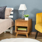 Bedside Table for Bedroom, Nightstand with Drawer and Shelf, Modern Side End Table, Walnut Brown