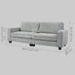 3-Seater Sofa with Cup Holders - Light Grey