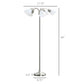 Arc Tree Floor Lamp with 5 Adjustable Rotating Lights, Modern Standing Gooseneck Reading Light for Living Room Bedroom Office, Satin Nickel