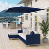 6.5x9.6ft Rectangle Aluminum Tilt Patio Umbrella, Garden Market Parasol, Outdoor Sunshade Canopy with Crank, Navy Blue