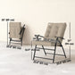 Set of 2 Outdoor Folding Chairs with Adjustable Backrest, Padded Camping Chairs for Outdoor Events, Khaki