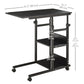 Mobile Standing Desk, Adjustable Height 31.5 inch Stand Up Desk with Wheels for Home Office, Black