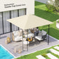 10' x 10' Gazebo Canopy Replacement Cover, Garden Gazebo Roof Replacement, UPF30+, TOP COVER ONLY, Cream White