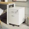 2 Drawer File Cabinet with Lock and Keys, Mobile Vertical Filing Cabinet with Wheels and Drawers, Home Office Cabinet, White